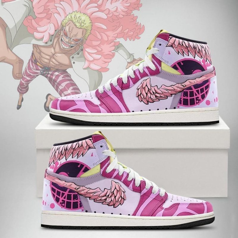 Doflamingo One Piece Air Jordan 1 High Top Shoes SMDOPA1