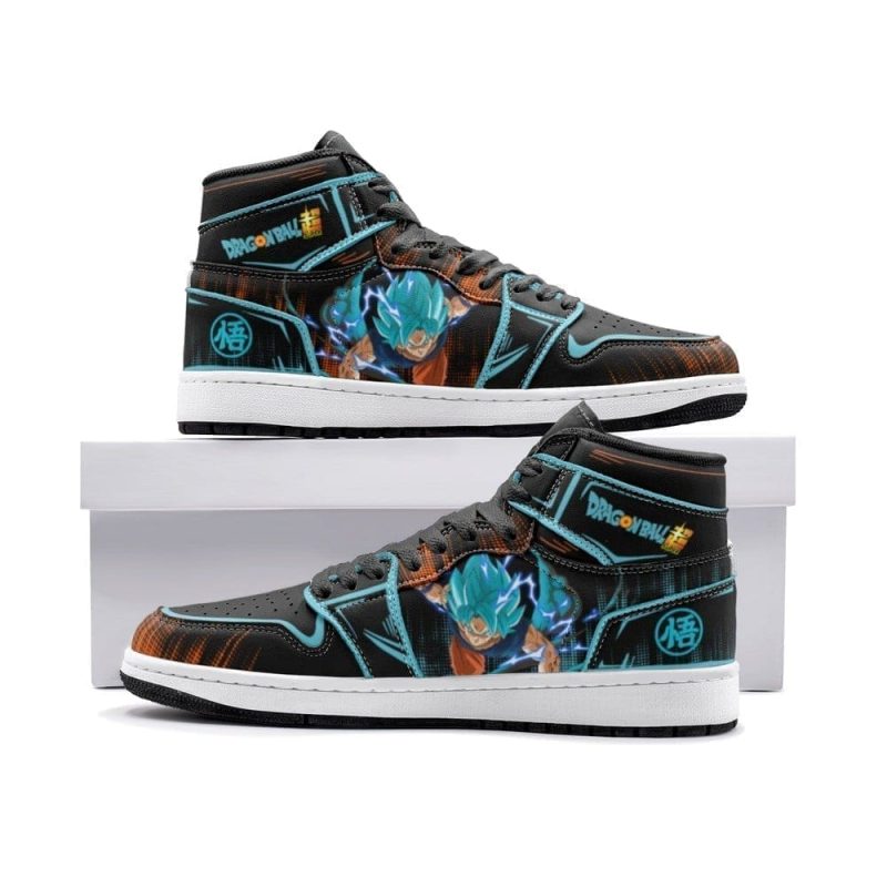 Goku Blue Dragon Ball Super Air Jordan 1 High Top Shoes SMGBDB1