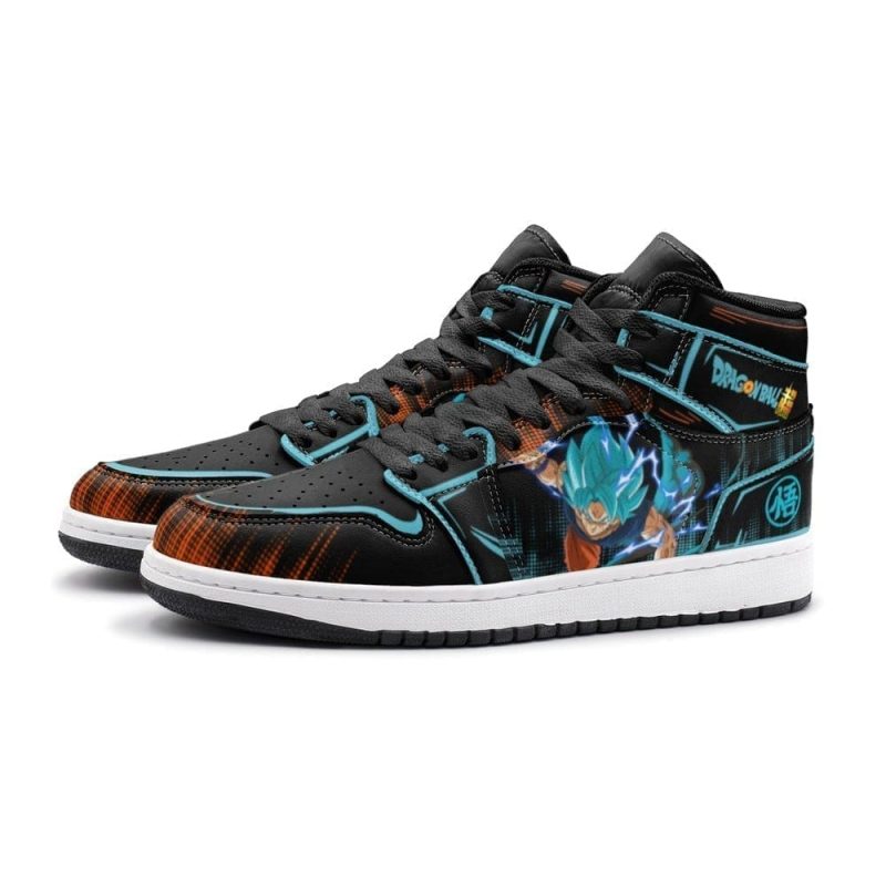 Goku Blue Dragon Ball Super Air Jordan 1 High Top Shoes SMGBDB1 - Image 3