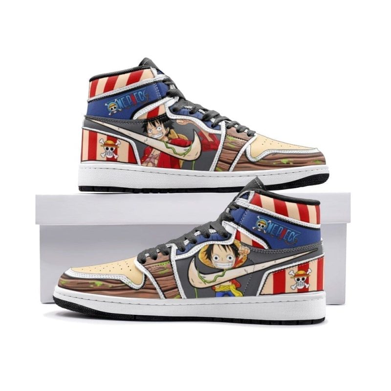 Luffy One Piece Air Jordan 1 High Top Shoes SMLOPA1