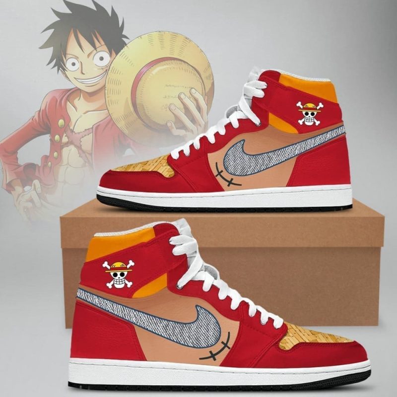 Luffy One Piece Air Jordan 1 High Top Shoes SMLOPA2