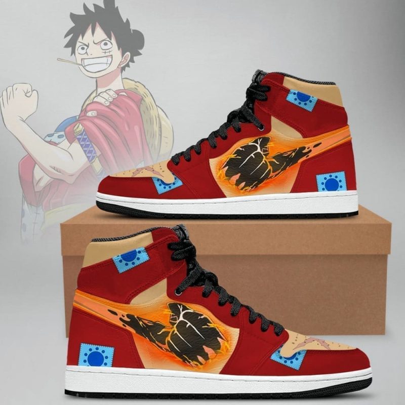 Luffy One Piece Air Jordan 1 High Top Shoes SMLOPA3