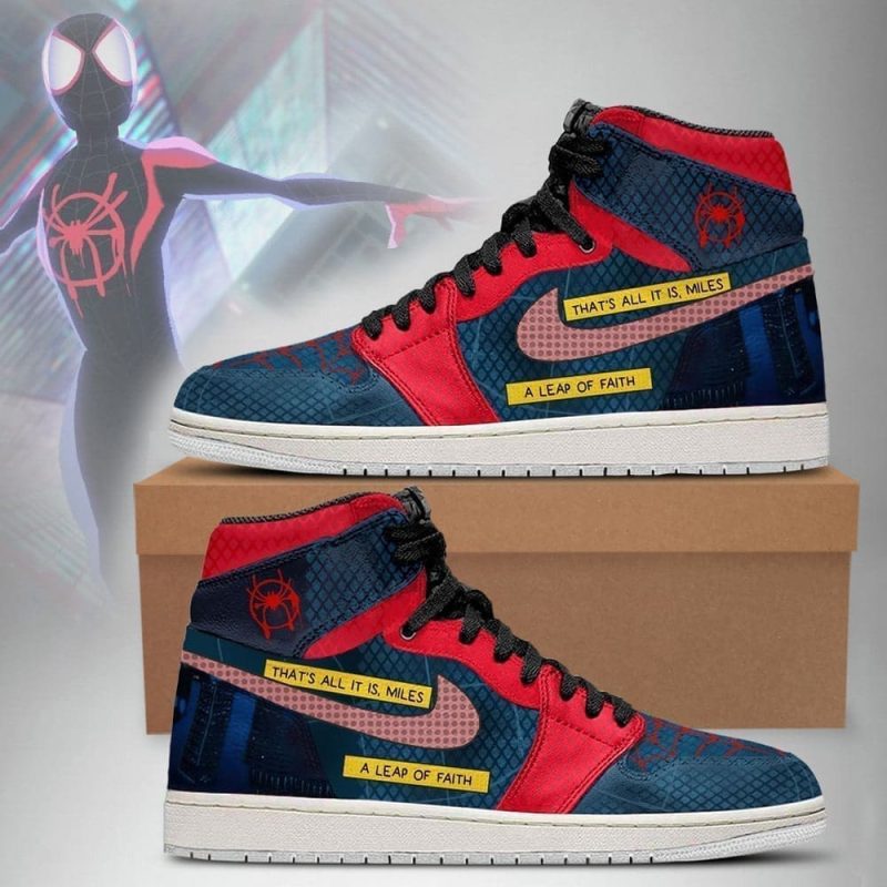 Spider-Man Miles Morales Air Jordan 1 High Top Shoes SMSMMM1