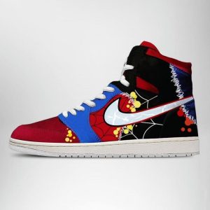 Spiderman Miles Morales Air Jordan 1 High Top Shoes SMSMMA1 4 marvel spiderman across the spider verse miles morales air jordan high top sneaker 2 min