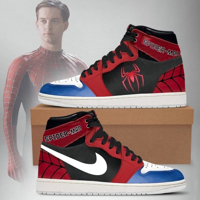 Tobey Maguire Spider-Man Air Jordan 1 High Top Shoes SMTMSM1