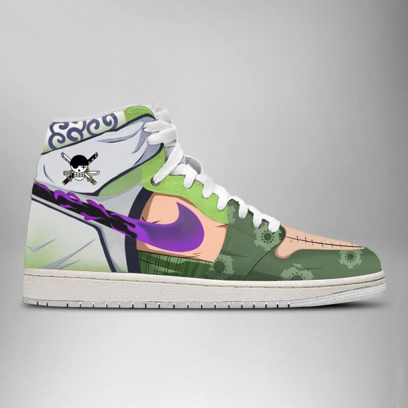 Zoro One Piece Air Jordan 1 High Top Shoes SMZOPA1