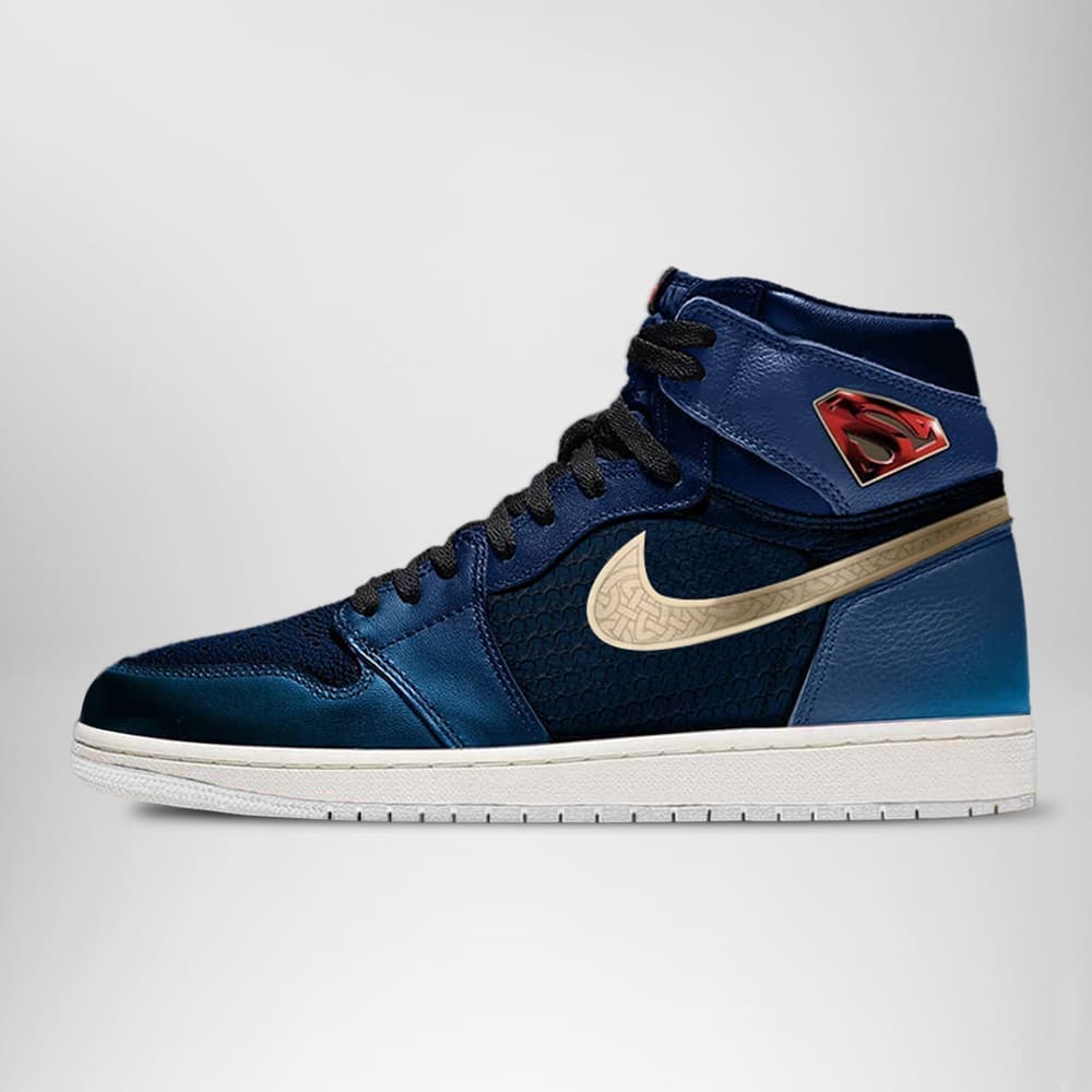 dc justice league superman air jordan 1 high top shoes 2