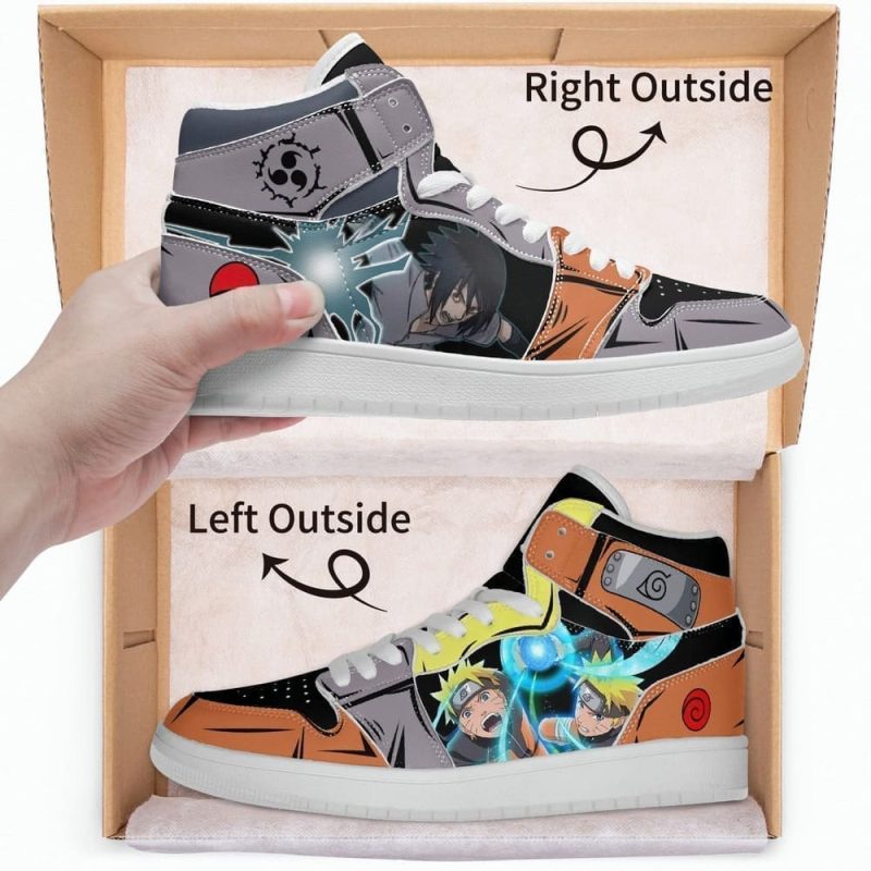 Naruto Vs Sasuke Air Jordan 1 High Top Shoes