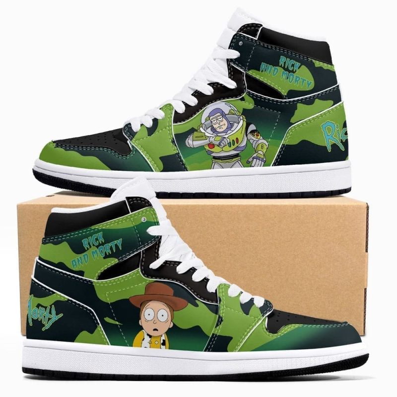 Rick and Morty Crossover Toy Story Air Jordan 1 High Top Shoes