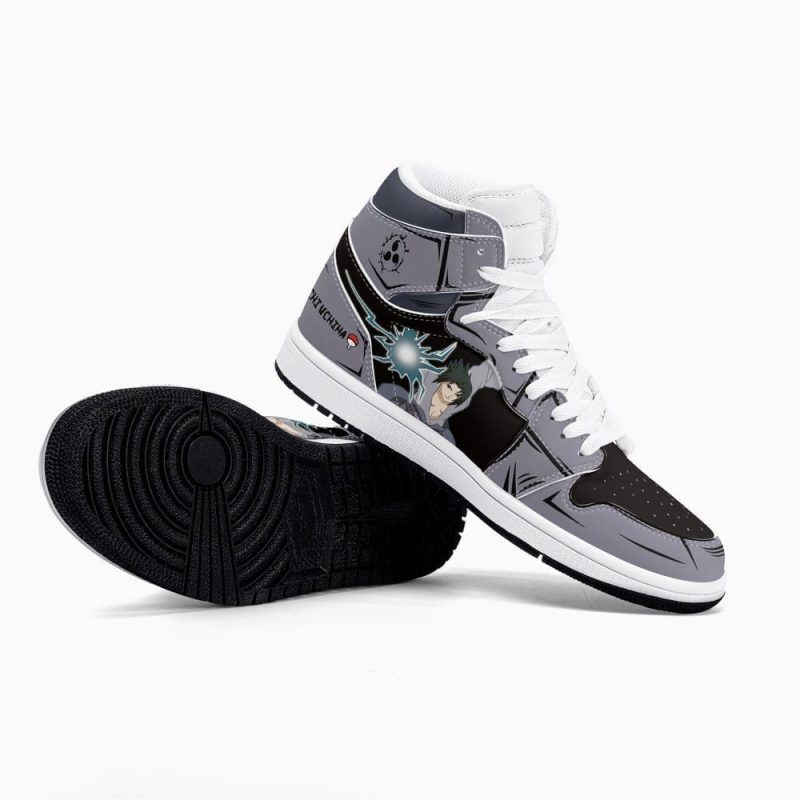 Uchiha Sasuke Air Jordan 1 High Top Shoes SMUSAJ1 - Image 4