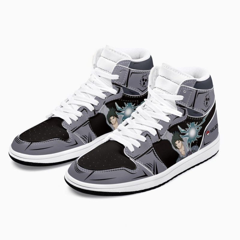 Uchiha Sasuke Air Jordan 1 High Top Shoes SMUSAJ1 - Image 6