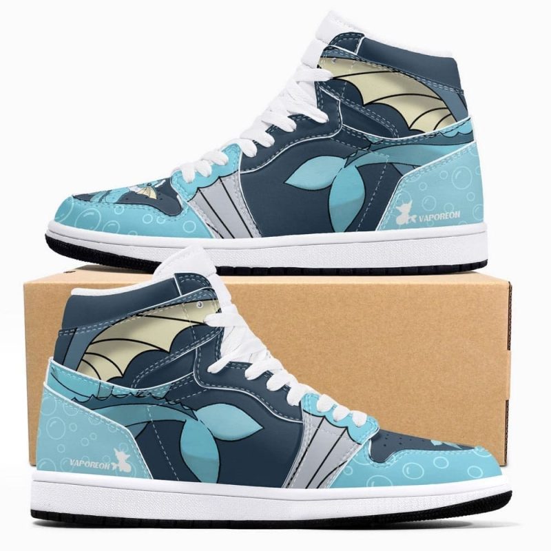 Vaporeon Pokemon Air Jordan 1 High Top Shoes SMVPAJ1 - Image 3