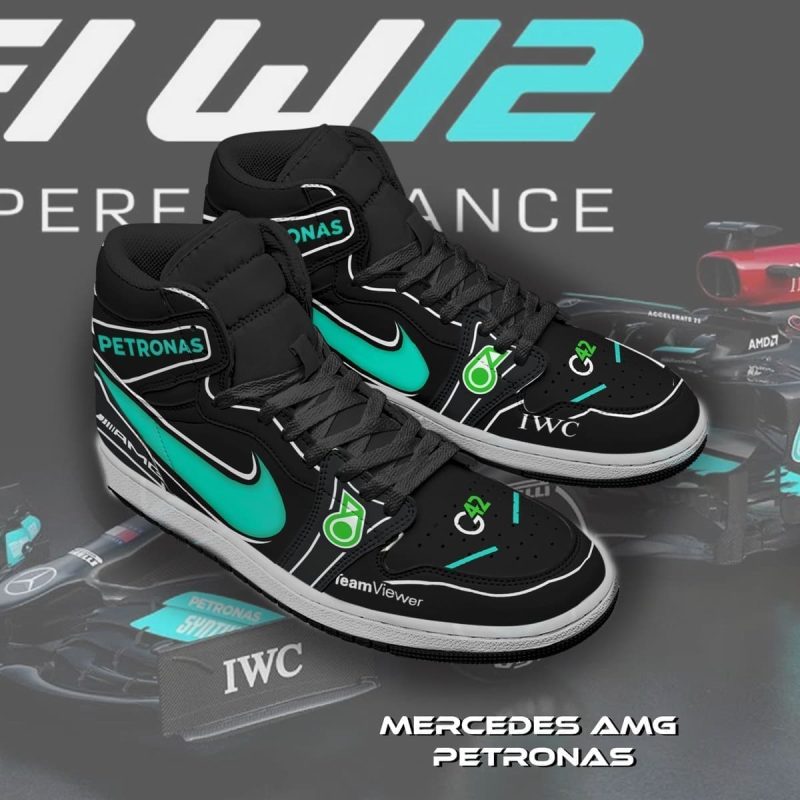 Mercedes AMG Petronas F1 Car AJ1 High Top Shoes 2