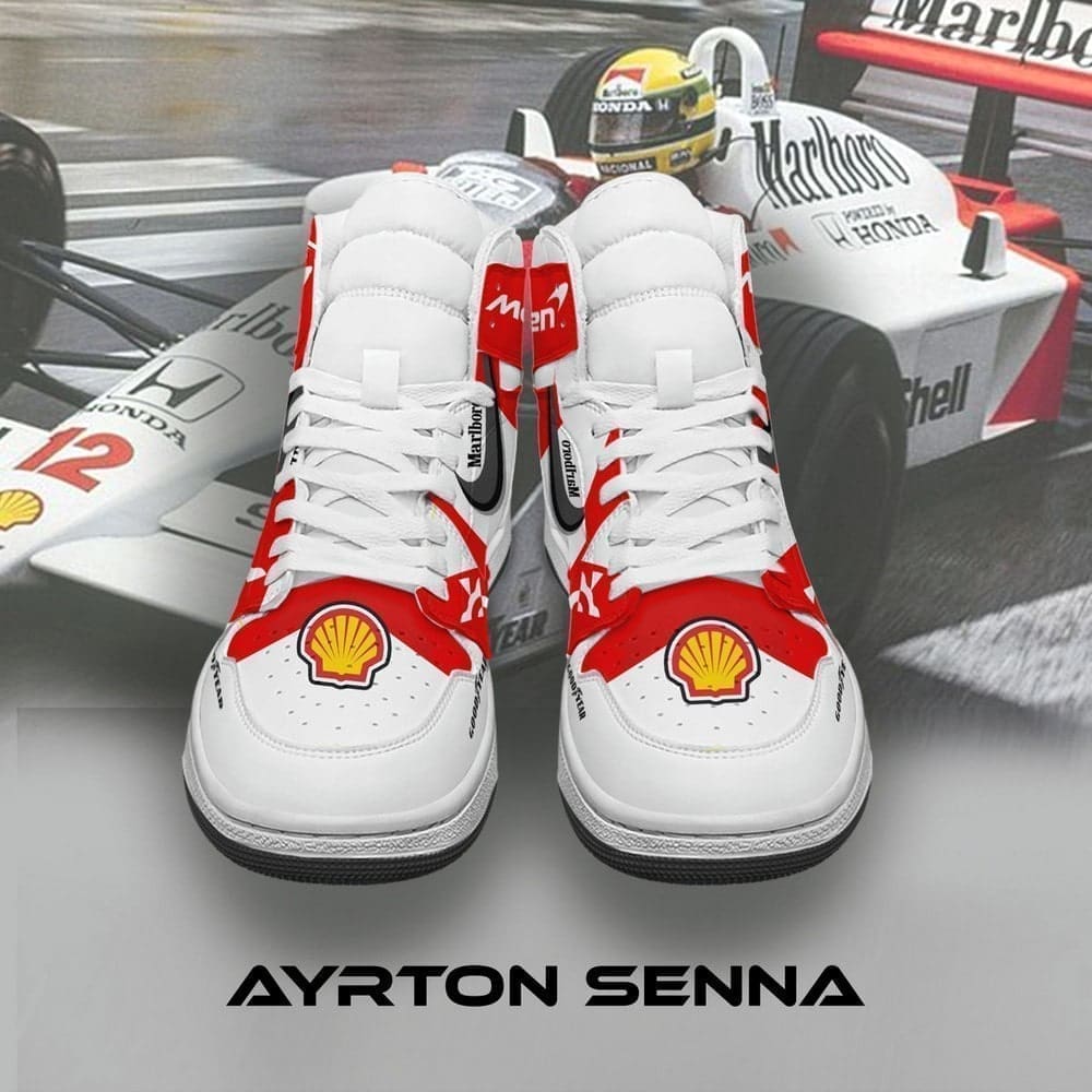 Ayrton Senna F1 Car AJ1 High Top Shoes