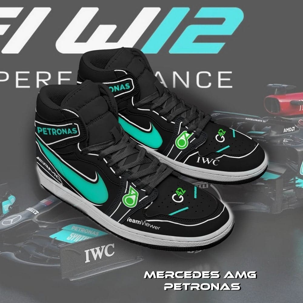 Mercedes AMG Petronas F1 Car AJ1 High Top Shoes