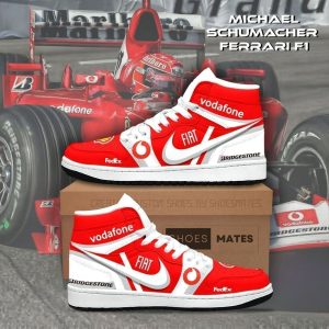 Michael Schumacher Ferrari F1 Car AJ1 High Top Shoes