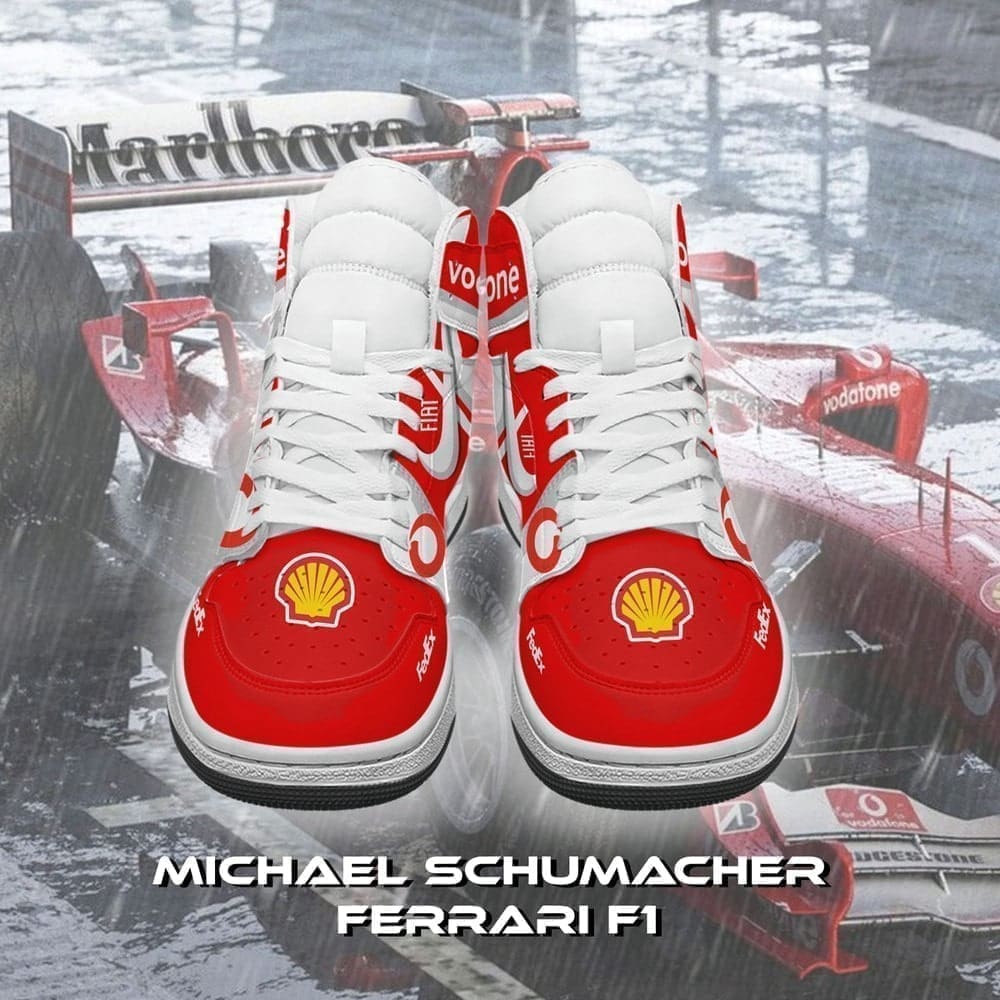 Michael Schumacher Ferrari F1 Car AJ1 High Top Shoes