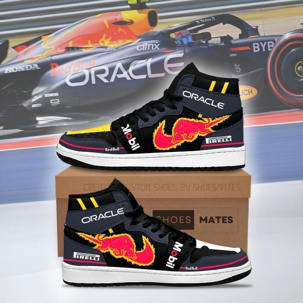 Oracle Redbull Air Jordan 1 High Top Shoes