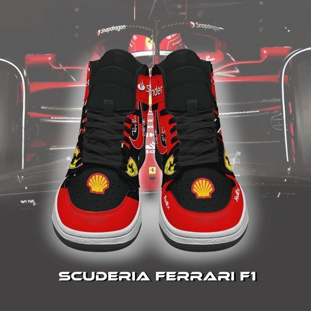 Scuderia Ferrari F1 Car AJ1 High Top Shoes