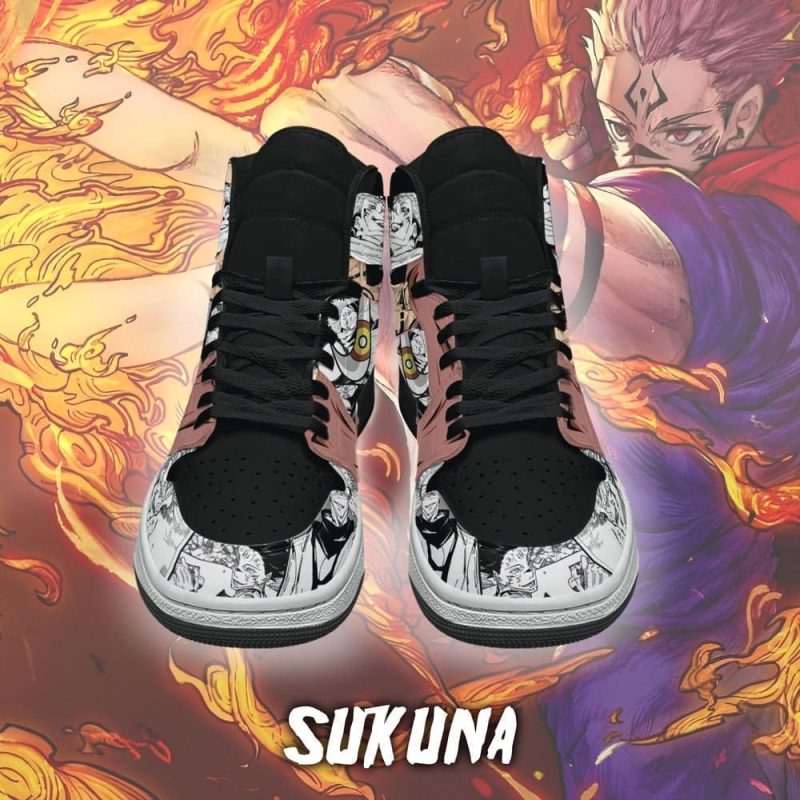 Sukuna Air Jordan 1 High Top Shoes - Image 3