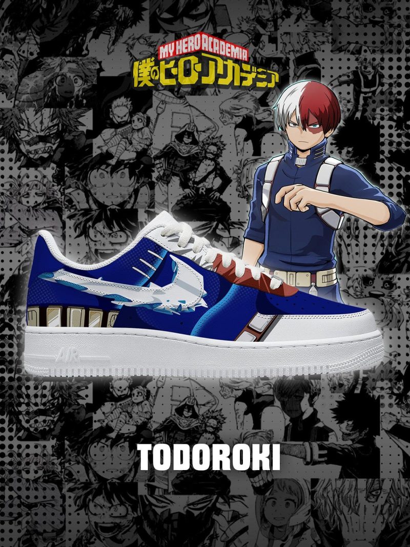 Shoto Todoroki Version 2 My Hero Academia AF1 Shoes - Image 2