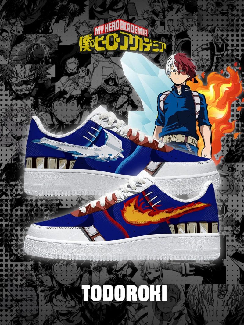 Shoto Todoroki Version 2 My Hero Academia AF1 Shoes - Image 3