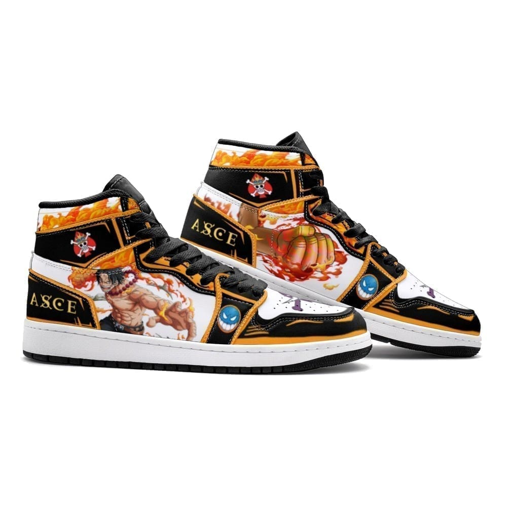 Fire Fist Ace One Piece Air Jordan 1 High Top Shoes SMFFAO1 2 Fire Fist Ace One Piece Air Jordan 1 High Top Shoes SMFFAO1 - Image 2