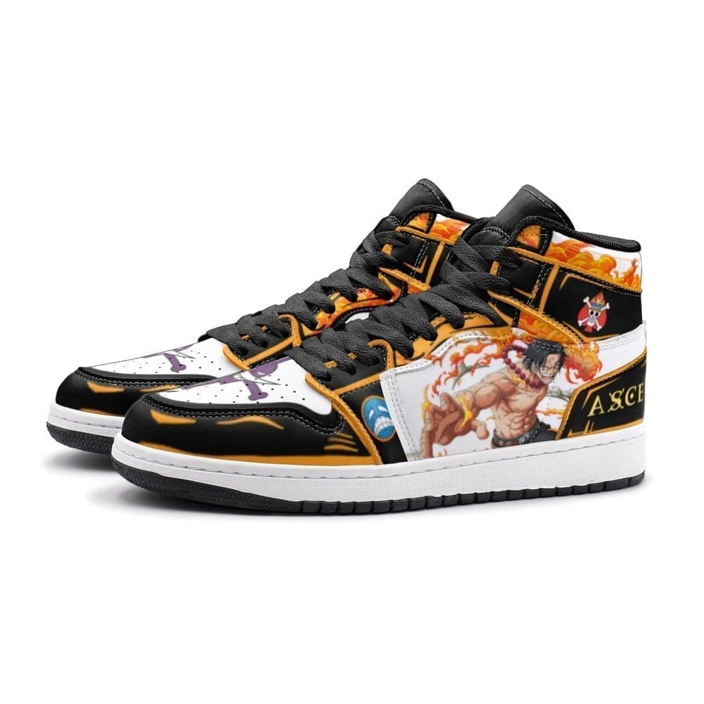 Fire Fist Ace One Piece Air Jordan 1 High Top Shoes SMFFAO1 3 Fire Fist Ace One Piece Air Jordan 1 High Top Shoes SMFFAO1 - Image 3