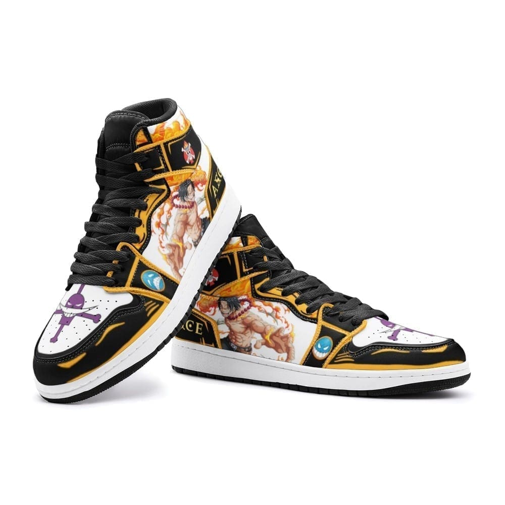 Fire Fist Ace One Piece Air Jordan 1 High Top Shoes SMFFAO1 4 Fire Fist Ace One Piece Air Jordan 1 High Top Shoes SMFFAO1 - Image 4