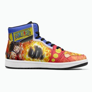 Monkey D. Luffy Red Hawk One Piece JD1 High Top Shoes 13 monkey d. luffy red hawk one piece jd1 high top shoes 3