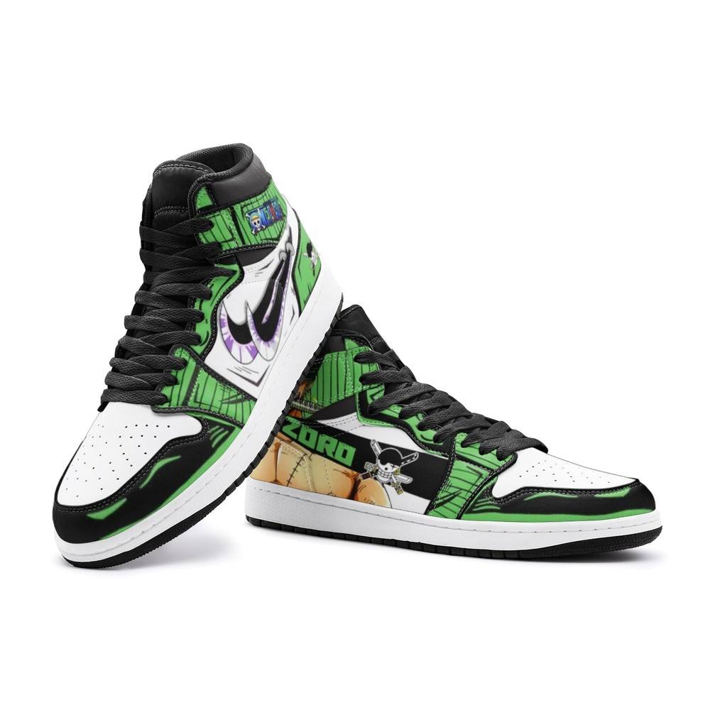 Zoro Roronoa One Piece Air Jordan 1 High Top Shoes 4 Zoro Roronoa One Piece Air Jordan 1 High Top Shoes - Image 4